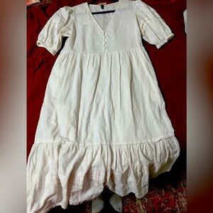 Peasant dress, cotton white